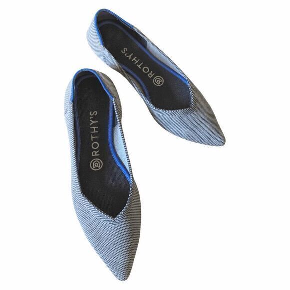 Rothy's The Point Cloud Gray Birdseye Slip On Ballet Flats size 7 - Picture 3 of 9
